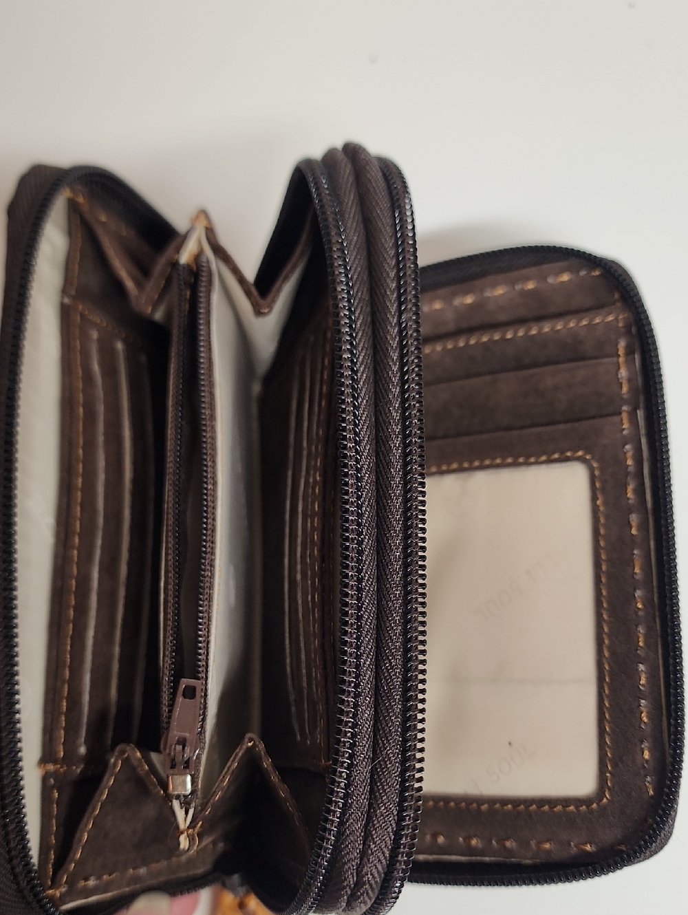 B. Cavalli Soul Patchwork Crocodile Leather Zip Wallet - Brown, Tan, Yellow - Picture 5 of 8